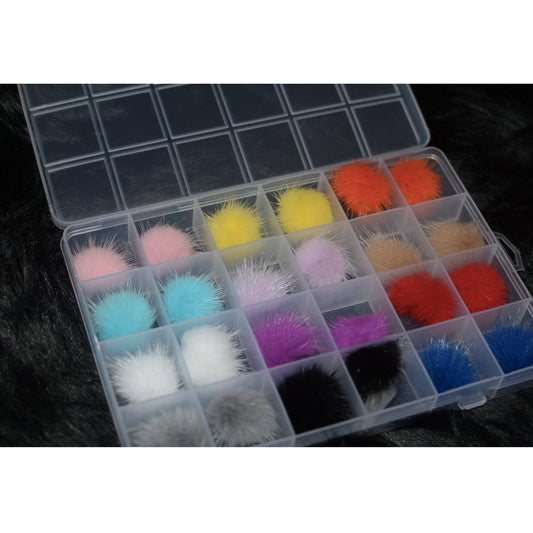 Nails -24 PCS/Magnetic Puffy Nail Pom Pom Kit