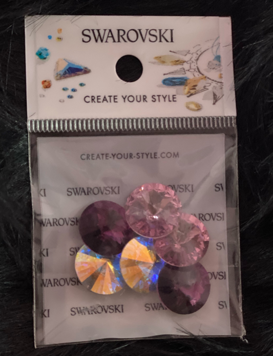 Nails - Mixed Pack of 6pc Swarovski Large Round Rivoli Chatons